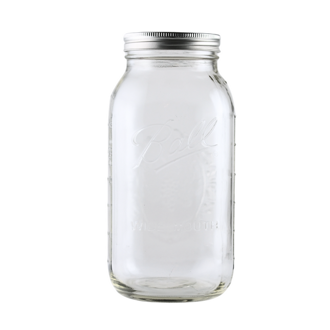 Ball Mason Jar 64oz Wide Mouth with Bands and Lids - 6 pack