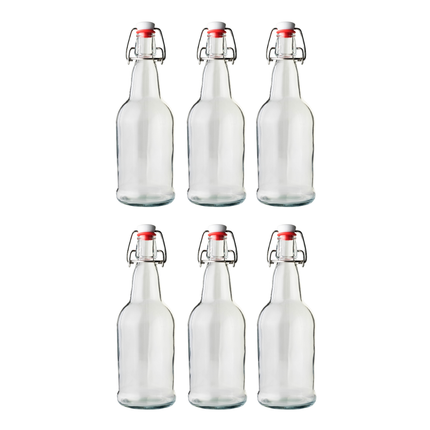 Swing Top Bottle Clear 1000 ml - 6 pack