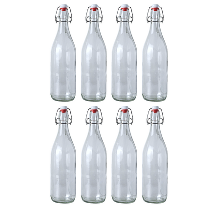 Swing Top Bottle Clear 1000 ml Olive Oil - 8 pack