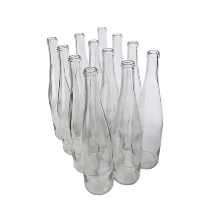W13 Stretch Hock Wine Bottles 750 ml. - Clear/Flint (Case of 12)