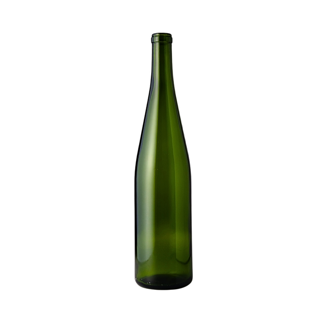 W13 Stretch Hock Wine Bottles 750 ml. - Green (Case of 12)
