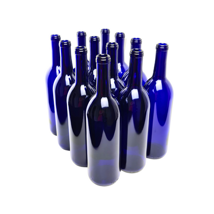 W5 Bordeaux Wine Bottles 750 ml. - Blue (Case of 12)