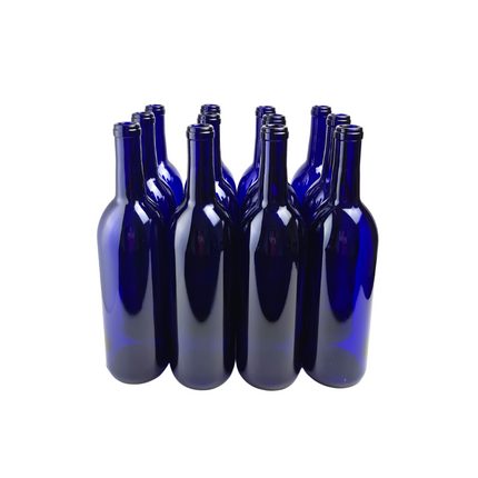 W5 Bordeaux Wine Bottles 750 ml. - Blue (Case of 12)