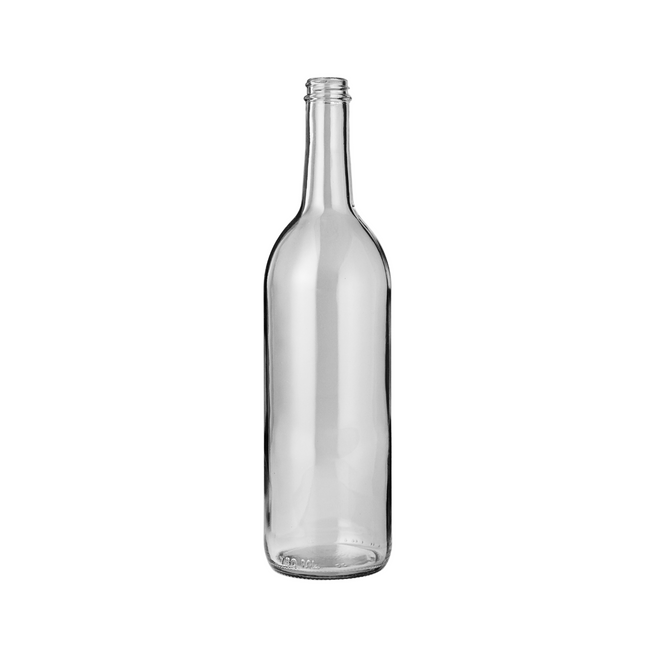 W5 Bordeaux Wine Bottles 750 ml. - Clear/Flint - Screw Cap (Case of 12)