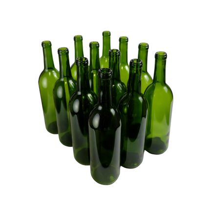 W5 Bordeaux Wine Bottles 750 ml. - Green (Case of 12)